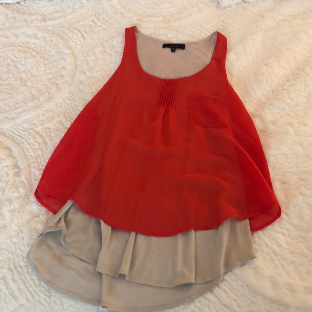 Tangerine/red tank top
